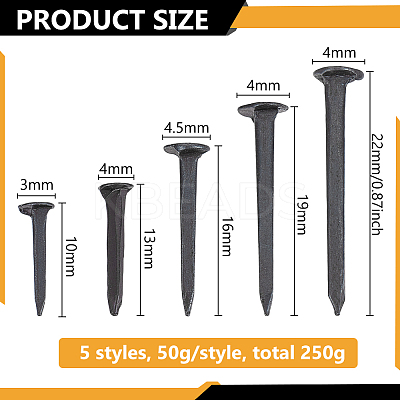 250G 5 Styles Iron Pyramid Spikes FIND-BC0013-70-1