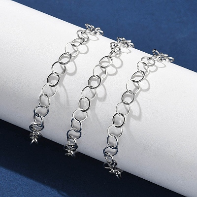 304 Stainless Steel Rolo Chains Bracelets for Women BJEW-U043-02P-1