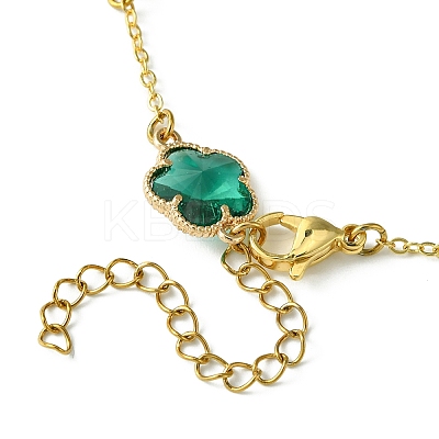 Glass Flower Link Bracelets BJEW-JB10219-02-1