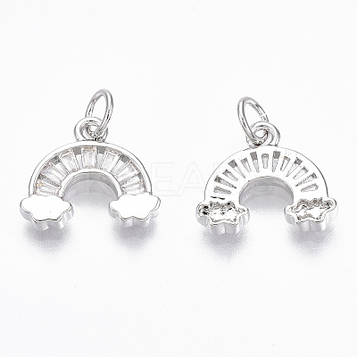 Brass Micro Pave Cubic Zirconia Charms ZIRC-R109-013P-NF-1