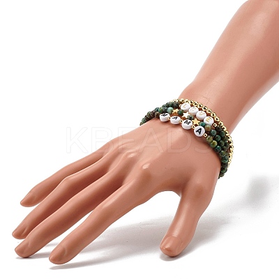 Love Mama Beads Stacking Stretch Bracelets Set for Mother's Day BJEW-JB07159-1