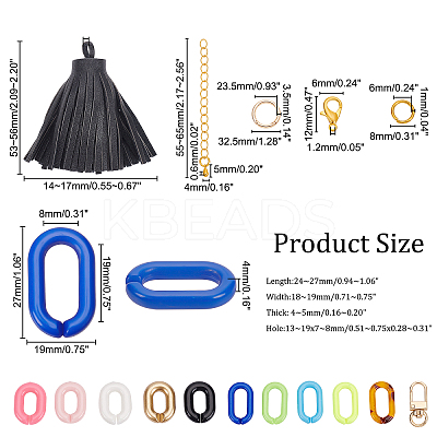 DIY Curb Chain Bracelet Keychain Making Kit DIY-PH0009-41-1