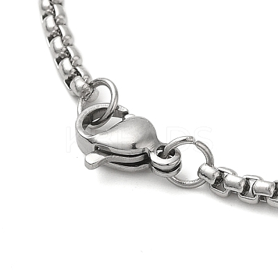201 Stainless Steel Box Chain Saint Benedict Medal Pendant Necklaces for Women LS-NJEW-M008-01P-1