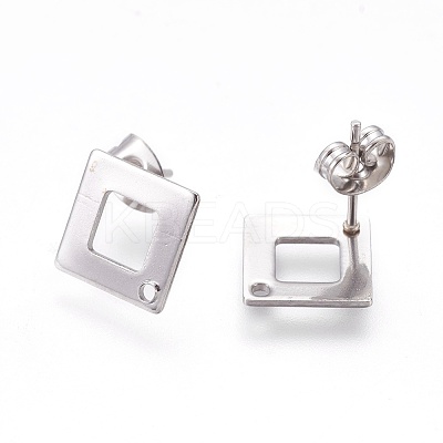 Tarnish Resistant 304 Stainless Steel Stud Earring Findings LS-STAS-O119-13P-1