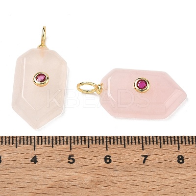 Natural Rose Quartz Pendants KK-CBAF9BC-20G-03-1