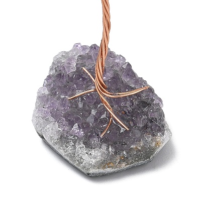 Natural Peridot Chips Tree of Life Decorations DJEW-P022-03A-01-1