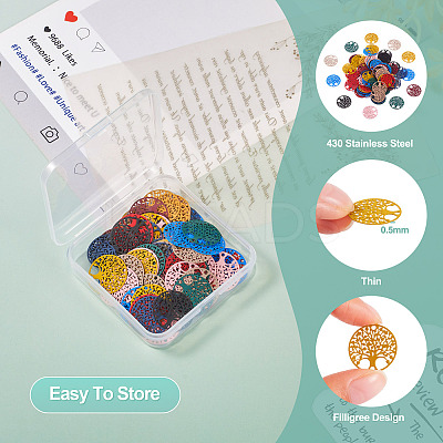 100Pcs 10 Colors Spray Painted 430 Stainless Steel Connector Charms STAS-TA0002-54-1