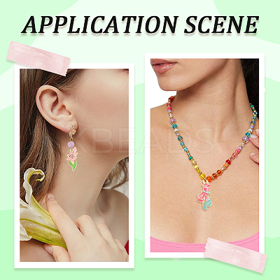 20Pcs 10 Styles Alloy Enamel Pendants ENAM-SC0007-21-1
