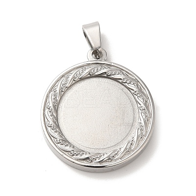 Non-Tarnish 304 Stainless Steel Pendants Cabochon Settings STAS-L272-002P-1