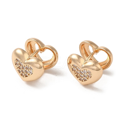 Brass Cubic Zirconia Hoop Earrings for Women EJEW-M238-06KCG-1