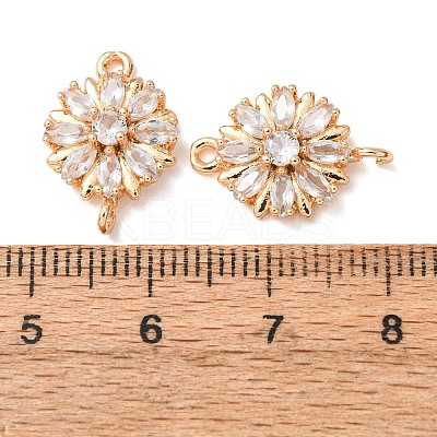 Brass Pave Clear Cubic Zirconia Connector Charms CU-CBAEC99-09G-1