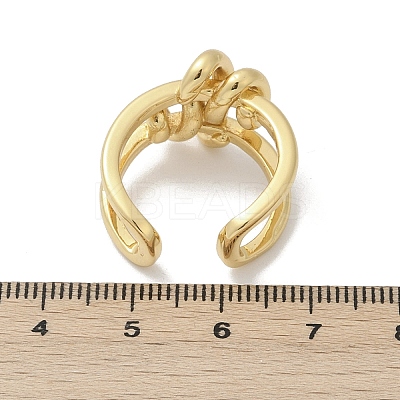Brass Adjustable Cuff Rings for Women RJEW-C129-03G-1