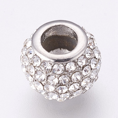 304 Stainless Steel European Beads STAS-O097-104B-1