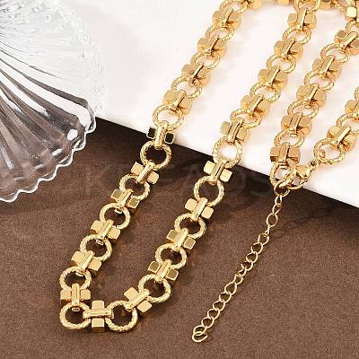 8MM 304 Stainless Steel Twisted Ring Link Chain Necklaces NJEW-Z105-04G-04-1