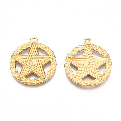 Ion Plating(IP) 201 Stainless Steel Pendants STAS-N098-076LG-1