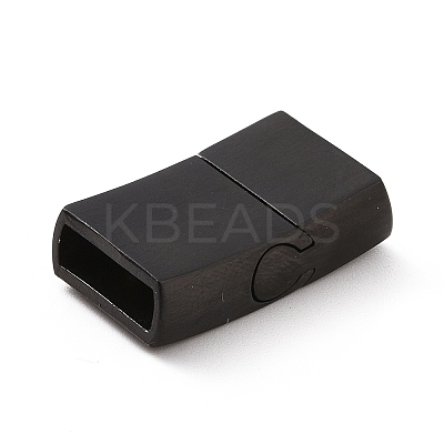 Ion Plating(IP) 304 Stainless Steel Rectangle Magnetic Clasps with Glue-in Ends X-STAS-E089-42B-A-1