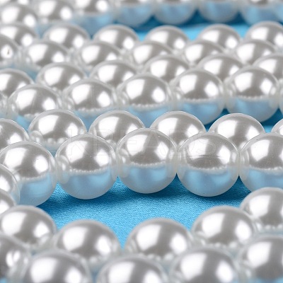 ABS Plastic Imitation Pearl Round Beads X-MACR-S789-8mm-01-1