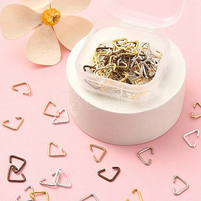 100Pcs 5 Colors Iron Triangle Rings IFIN-YW0001-82-1