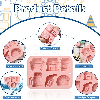 2Pcs Gas Station Themed Silicone Fondant Molds ST-CJ0043-023-1