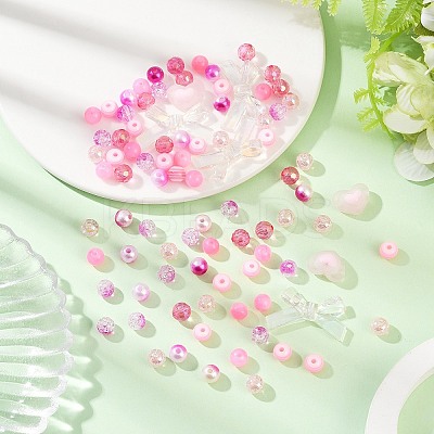 100Pcs 8 Styles Resin Beads RESI-FP0001-48-1