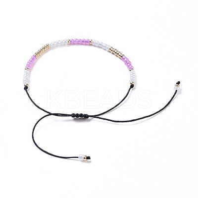 Nylon Thread Braided Beads Bracelets BJEW-JB04350-M-1