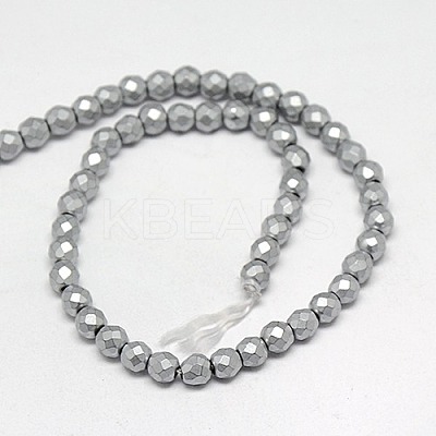 Electroplate Non-magnetic Synthetic Hematite Beads Strands G-J169C-3mm-07-1