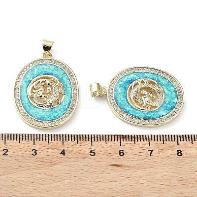 Rack Plating Brass Micro Pave Cubic Zirconia Pendants KK-C041-05B-G-1