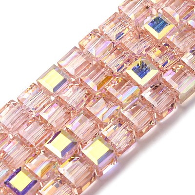 Electroplate Glass Beads Strands EGLA-H108-01A-AB08-1