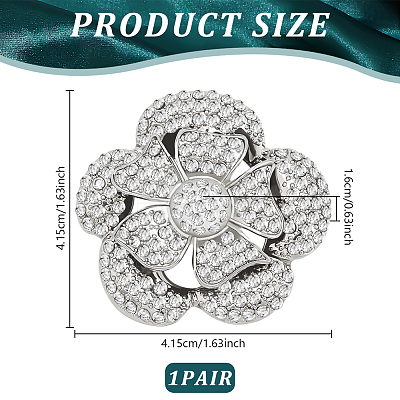 1 Pair Detachable Flower Shoe Decoration AJEW-FG0003-52-1