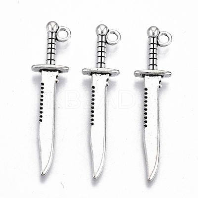 Tibetan Style Alloy Pendants TIBE-S323-090AS-RS-1