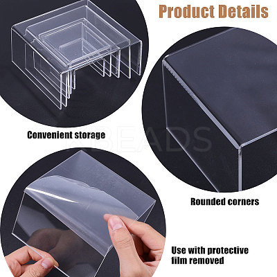 10Pcs 5 Styles Transparent Acrylic Display Riser Stands ODIS-GL0001-09-1