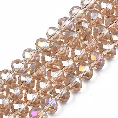 Electroplate Glass Beads Strands EGLA-A034-T8mm-B24-1