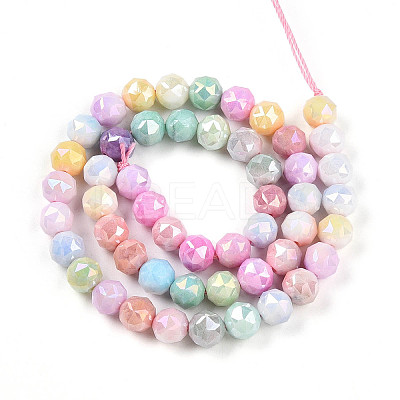 Anti-Tarnish Electroplate Glass Beads Strands GLAA-N010-8mm-05-1