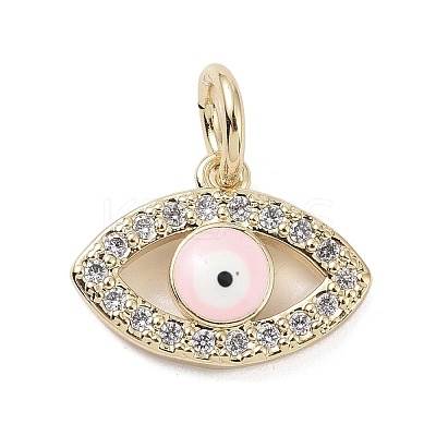 Real 18K Gold Plated Brass Micro Pave Cubic Zirconia Charms KK-L209-071G-01-1