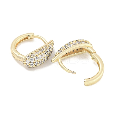 Brass Micro Pave Clear Cubic Zirconia Hoop Earrings for Women EJEW-S228-07G-1