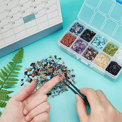 10 Style Natural & Synthetic Gemstone Chip Beads G-NB0002-54A-1
