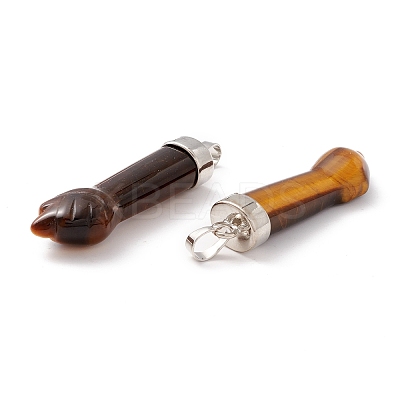 Natural Tiger Eye Pendants G-K322-01E-1