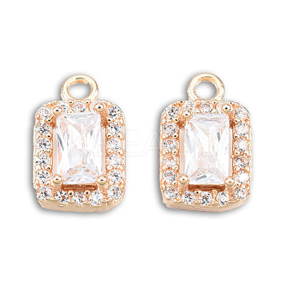 Brass Micro Pave Cubic Zirconia Charms GLAA-N038-65-1