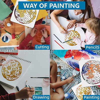1Pc PET Hollow Out Drawing Painting Stencils DIY-MA0005-52-1