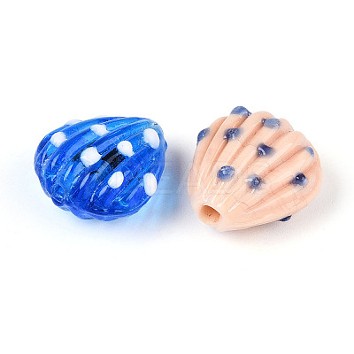Handmade Lampwork Bumpy Beads Strands LAMP-N036-02-1