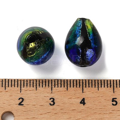 Gradient Color & Luminous Handmade Silver Foil Lampwork Beads LAMP-I028-07B-1