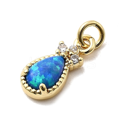 Synthetic Opal Teardrop Charms KK-H089-04B-02-1
