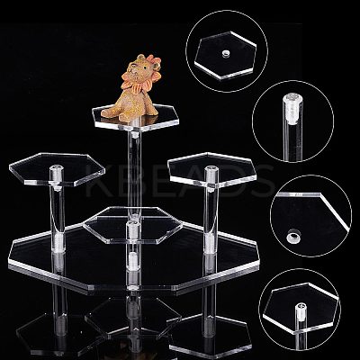 4-Tier Transparent Acrylic Model Toy Assembled Holders ODIS-WH0034-05A-1