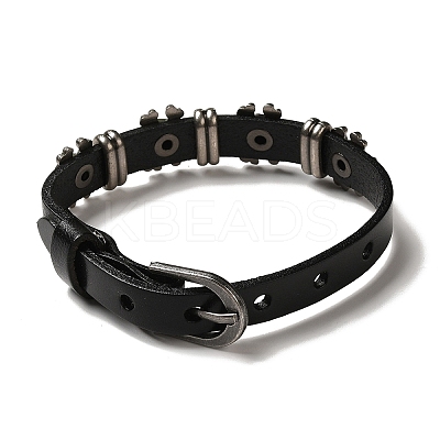 Alloy Skull Rivets Bracelet BJEW-C037-04A-1
