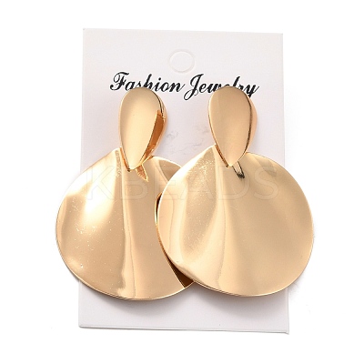 Twist Flat Round Iron Stud Earrings for Girl Women EJEW-I258-09KCG-1
