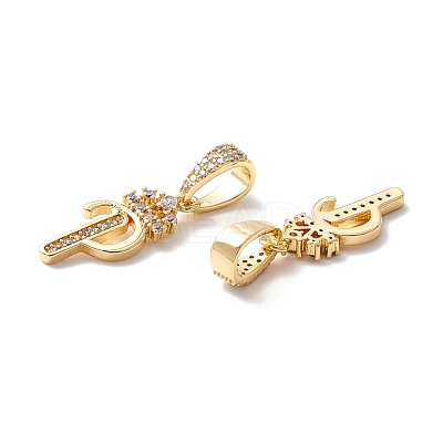Eco-Friendly Brass Micro Pave Cubic Zirconia Pendants KK-K265-01G-P-1