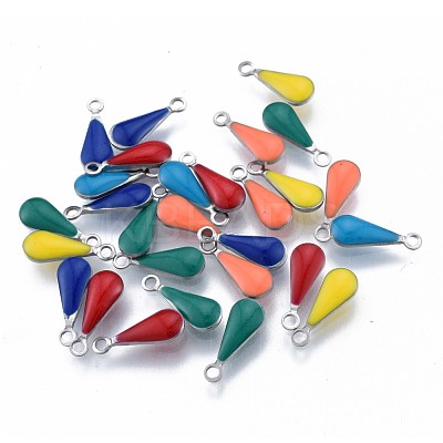 304 Stainless Steel Enamel Charms STAS-N092-178-1