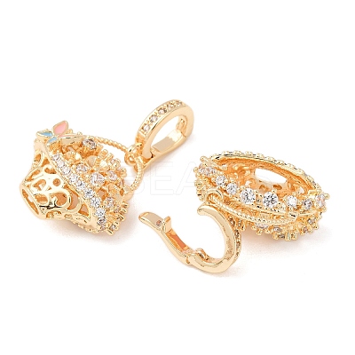 Brass Micro Pave Cubic Zirconia Peg Bails KK-A279-10G-1