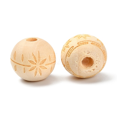 Unfinished Natural Wood European Beads X-WOOD-T025-001-LF-1