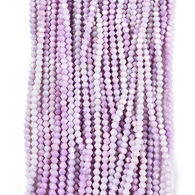 Anti-Tarnish Electroplate Bicone Glass Beads Strands EGLA-T021-4mm-16-01-1